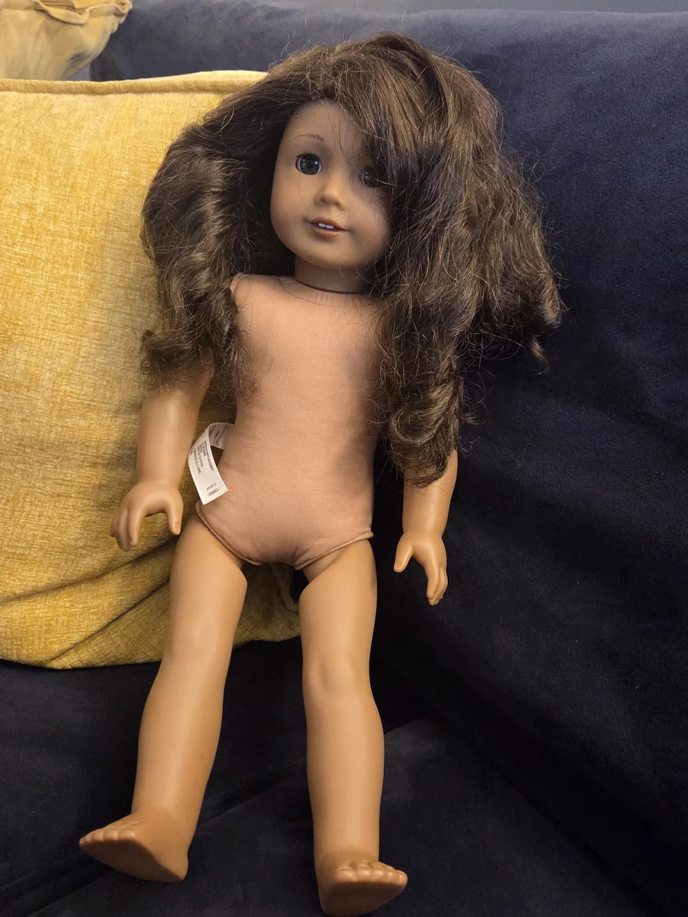 American Girl Brown-Haired Doll in Peach Outfit